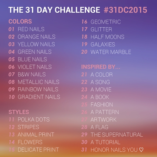 31 Day Challenge Prompts